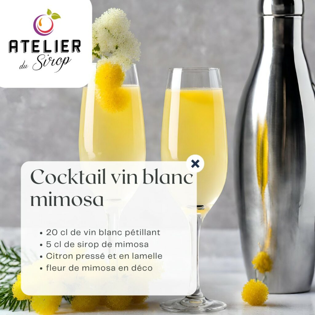Cocktail vin blanc sirop de mimosa